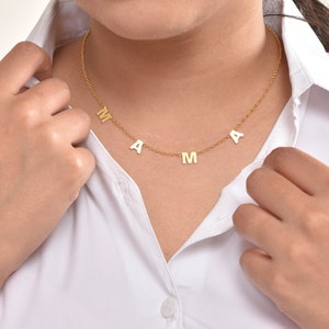 Personalized Name Necklace, Initial Necklace, Letter Necklace, Custom Necklace, Wife Gifts, Gifts For Mom, Minimalist, Wedding Day Gift