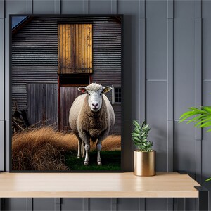 Sheep - Rustic Barn Art, Farm Prints, Farm Animal Art, Digital (JPEG) Download, Farm Art, Farm Animals, Rustic Farm Art, Farmhouse Decor