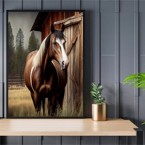 Horse - Rustic Barn Art, Farm Prints, Farm Animal Art, Digital (JPEG) Download, Farm Art, Farm Animals, Rustic Farm Art, Farmhouse Decor