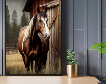 Pferd - Kunst vom Bauernhof, Kunst vom Bauernhof, Kunst vom Bauernhof, digitaler (JPEG) Download, Kunst vom Bauernhof, Tiere vom Bauernhof, rustikale Bauernhof Kunst, Bauernhaus Dekor