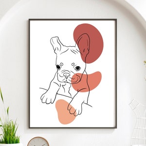 Custom Dog Line Art From Photo, Line Drawing Gift For Dog Lovers, Memorial Digital Dog Portrait, Dog Out Line Drawing
