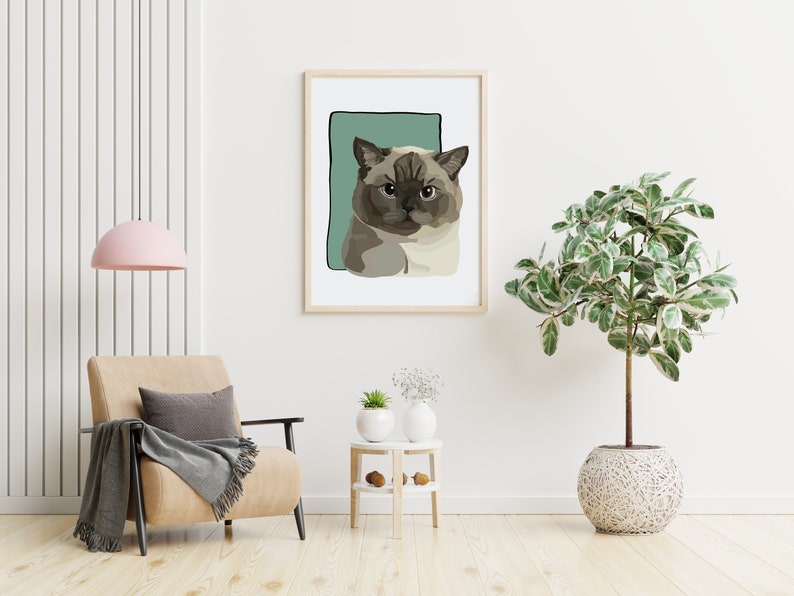 Custom Dog Portrait Painting Digital Pet Drawing Custom Cat Etsy
