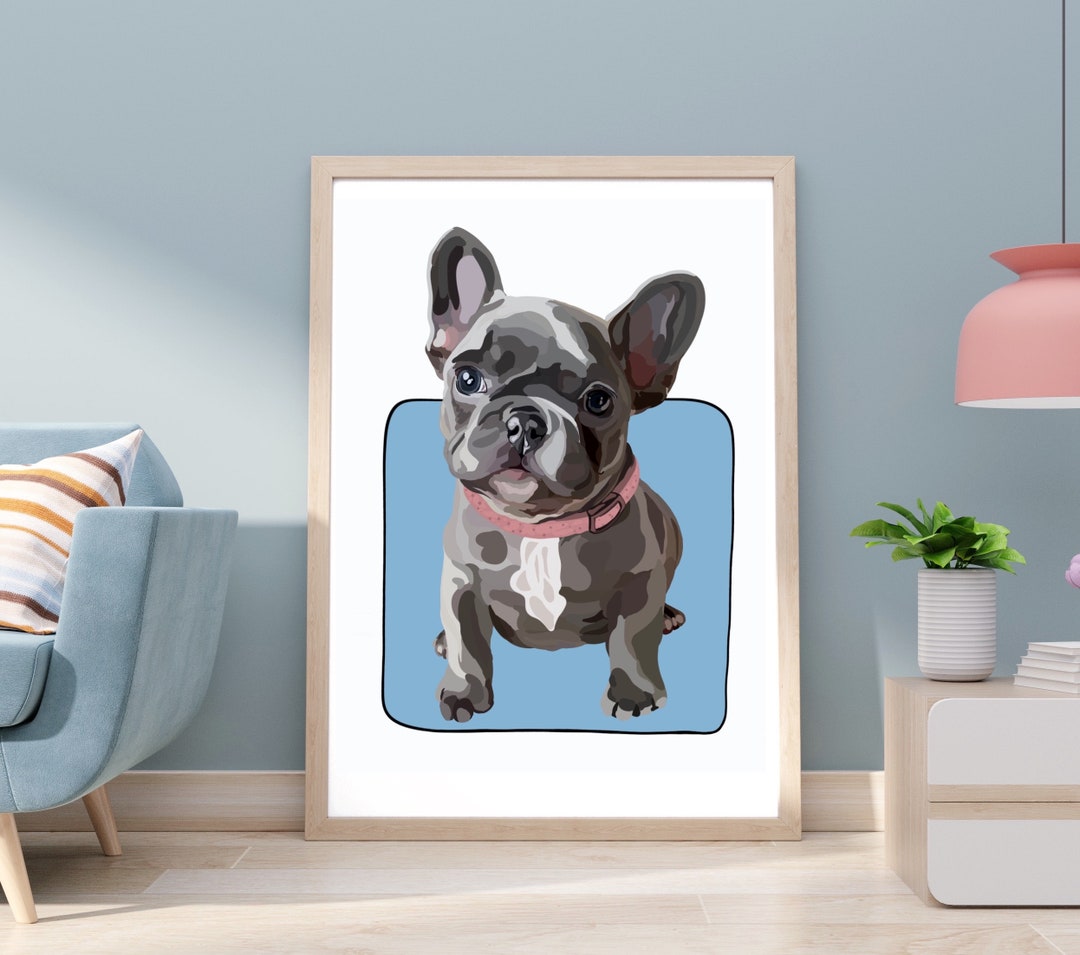 Custom Dog Portrait Painting Digital Pet Drawing Custom Cat Etsy