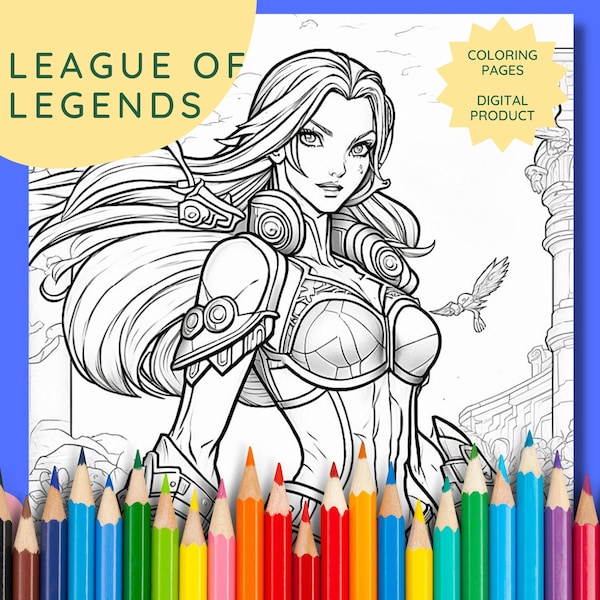 coloring games - league of legends - 21 coloring pages - printable - holiday - keep the kids busy - birthday - kids games - DIY
