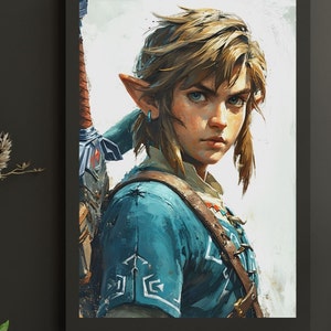 Link Stampa digitale ~ Zelda ~ Stampa ~ Decorazione da parete ~ Alta risoluzione ~ Opere d&#39;arte originali ~ Zelda Fan Art - Ritratto