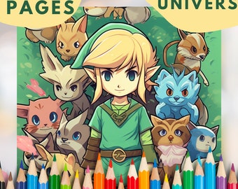 Coloriage Zelda Kawaii Link, pour enfant