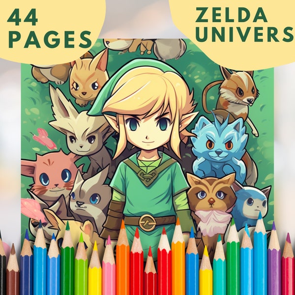 Coloriage Zelda Kawaii Link, pour enfant