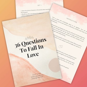 36 domande per innamorarsi / Gioco a quiz stampabile per un appuntamento notturno perfetto / Costruisci intimità, amore e vicinanza
