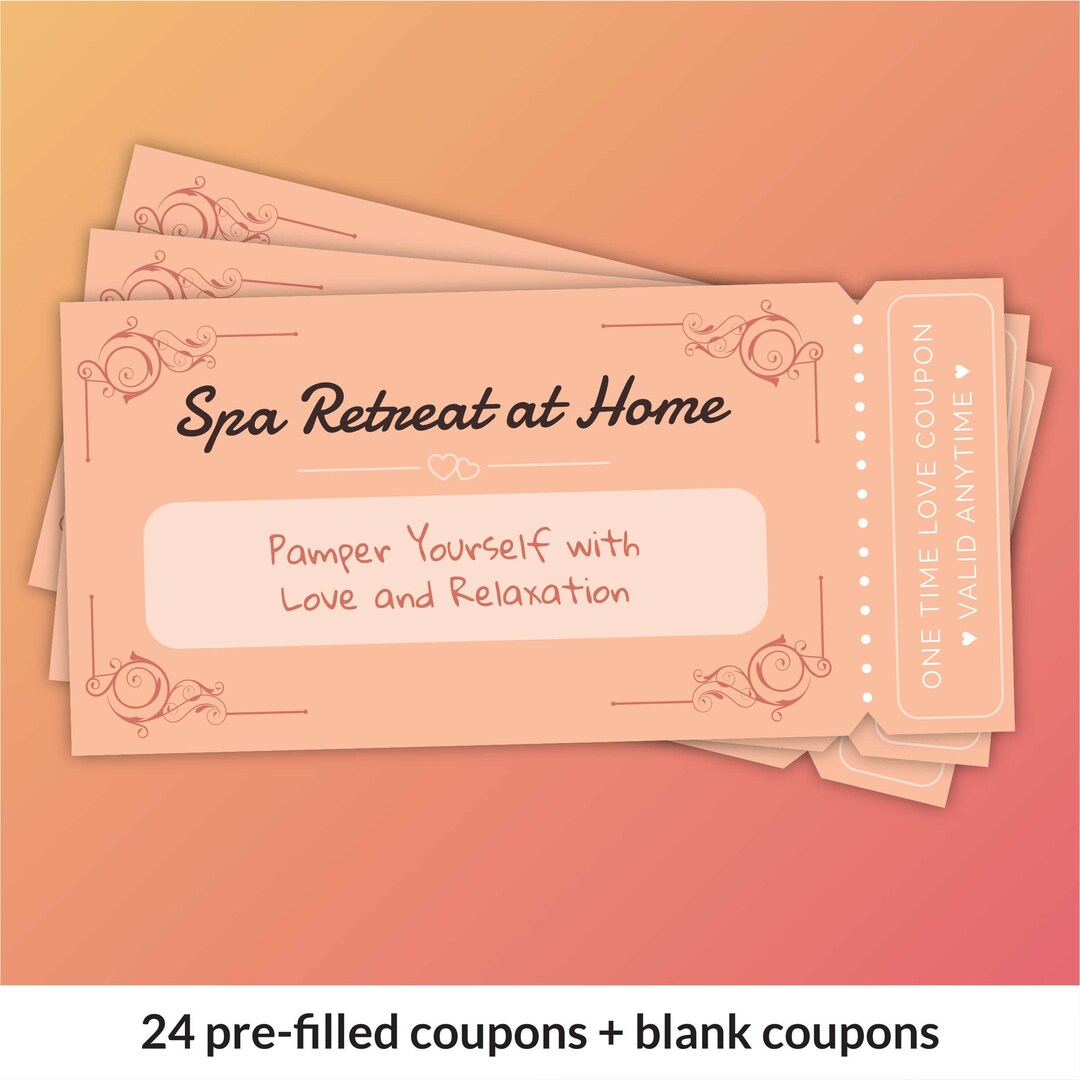 Printable Love Coupons 24 Romantic Gestures (instant Download) Etsy