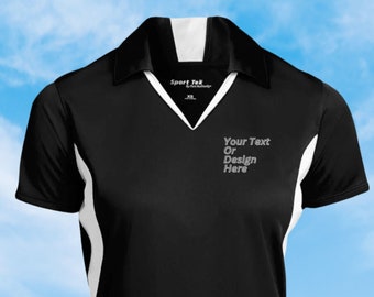 Womens Custom Polo, Ladies Polo Shirt, Custom Polo Tshirt, Personalized Polo Shirt, Ladies Text or Logo Polo, LST655