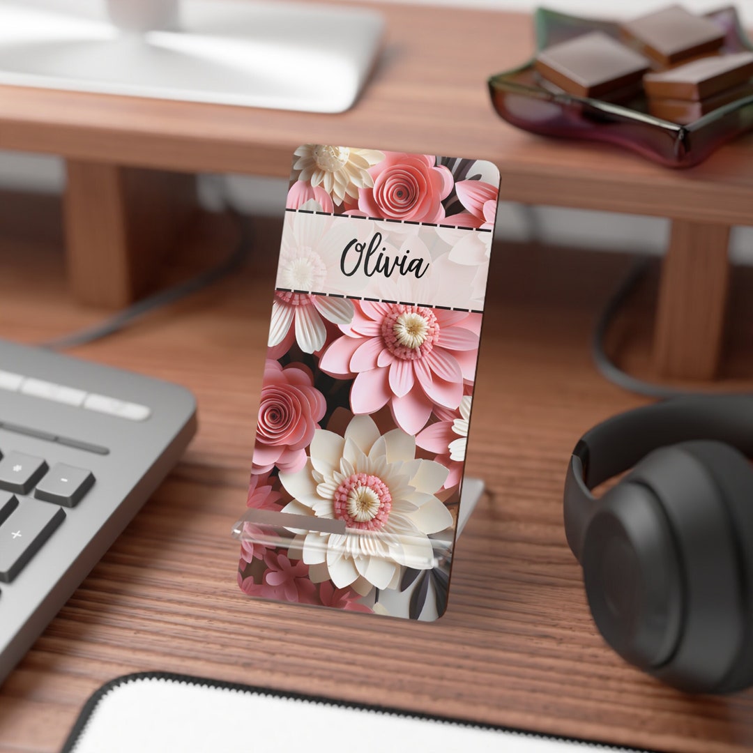 Personalized Cell Phone Stand, Desk Accessory, Office Decor, Phone