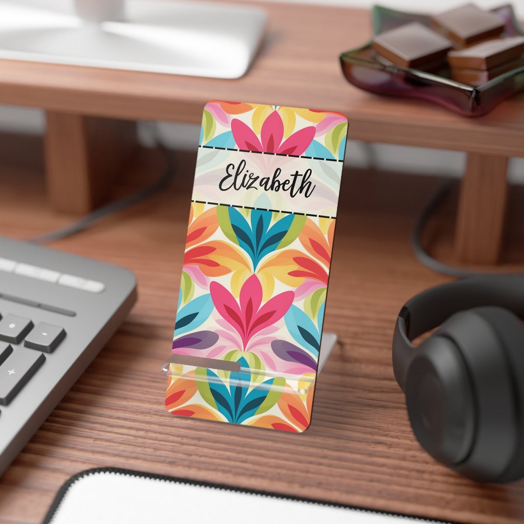 Personalized Cell Phone Stand Desk Accessory Office Decor Etsy
