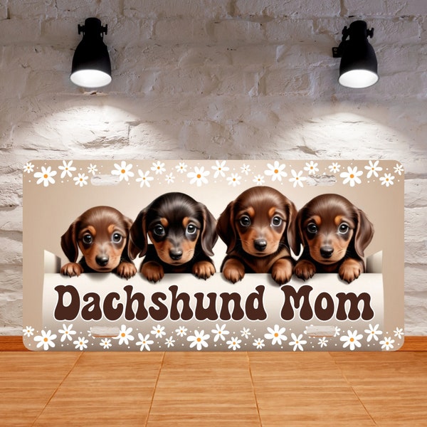 Dachshund Puppies License Plate Sublimation Design-Digital Download, DIY License Plate Design, License Plate PNG File, Dog License Plate.