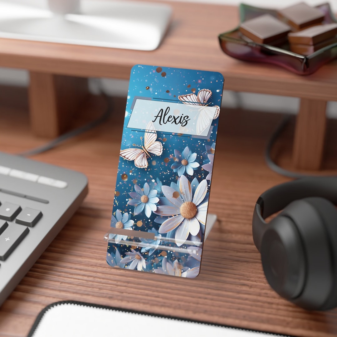 Personalized Cell Phone Stand Desk Accessory Office Decor Etsy