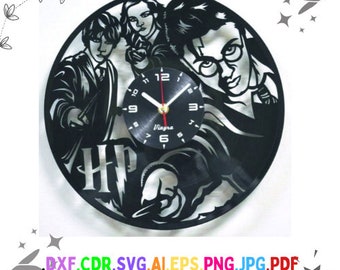Harry Pottery Clock  Harry Pottery Silhouette, Wall Art, Wall Decor, Clock Files, Glowforge Files, Cricut Files, Laser Cut
