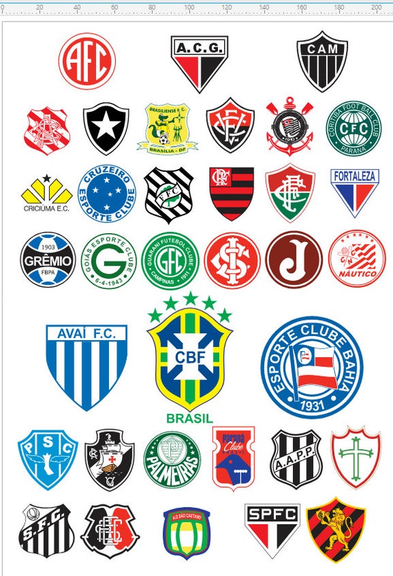 Brazilian club badges.  Soccer team, National football teams, Soccer