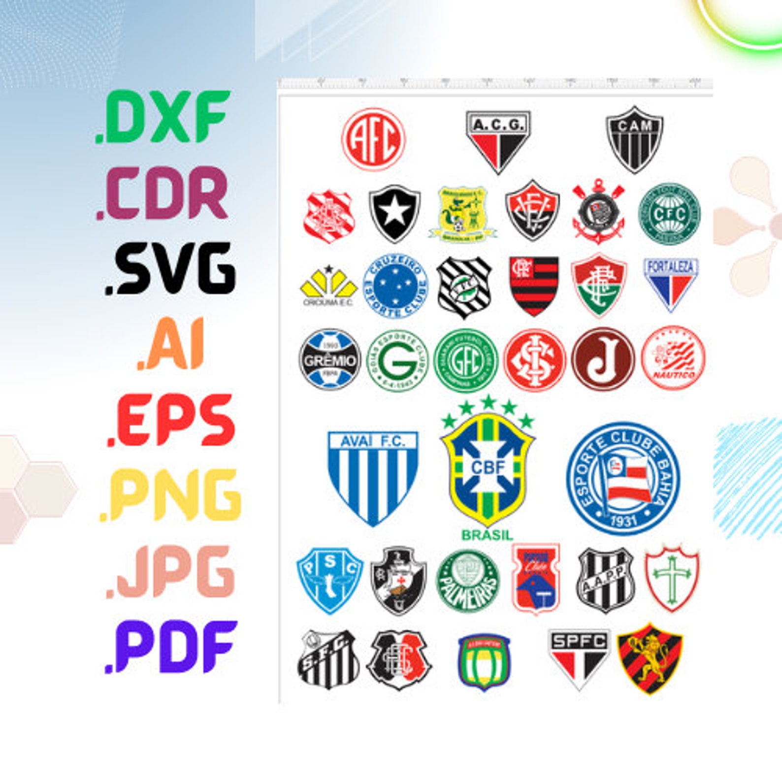 Brazilian Football League Teams Bundle Files Team .jpg .png .eps .pdf 