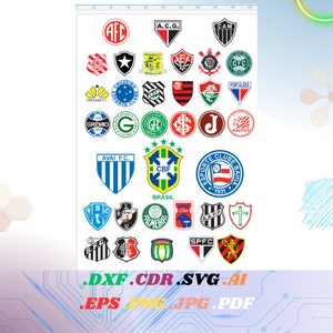 Brazilian Football League Teams Bundle Files Team | .jpg .png .eps .pdf .svg | Digital Instant Download | Cut Files | Cutout or Silhouette