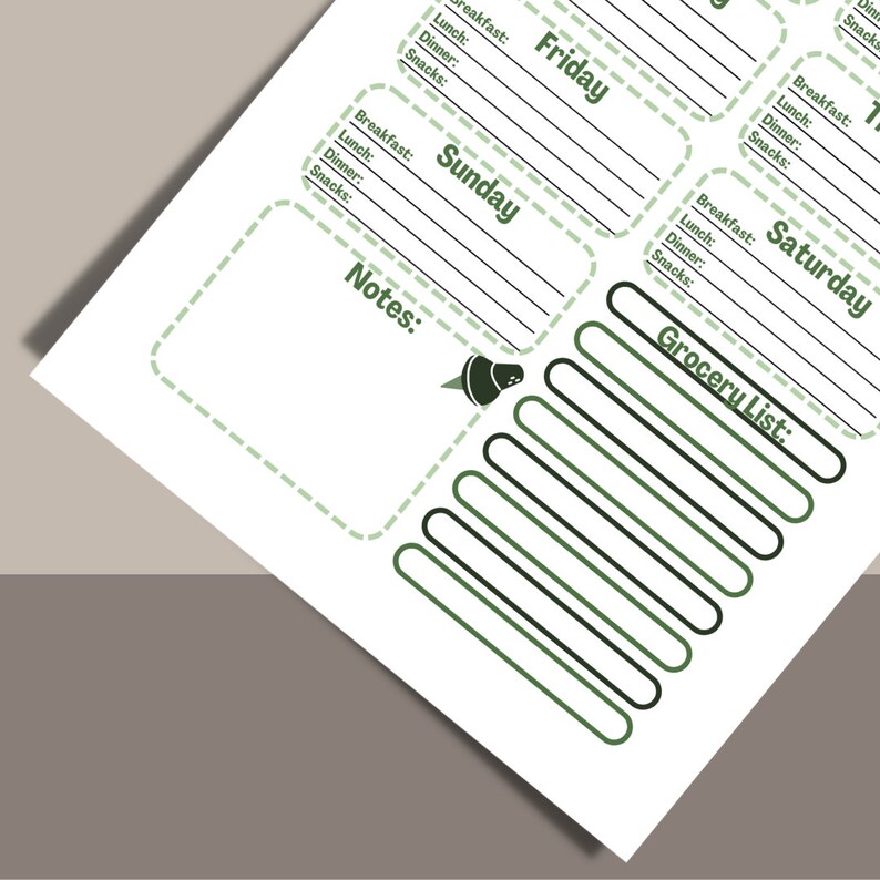 PRINTED A5 Weekly Meal Planner Inserts A5 Planner Inserts Printed