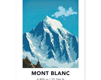 Mont Blanc poster, Mont Blanc print, Mont Blanc wall art