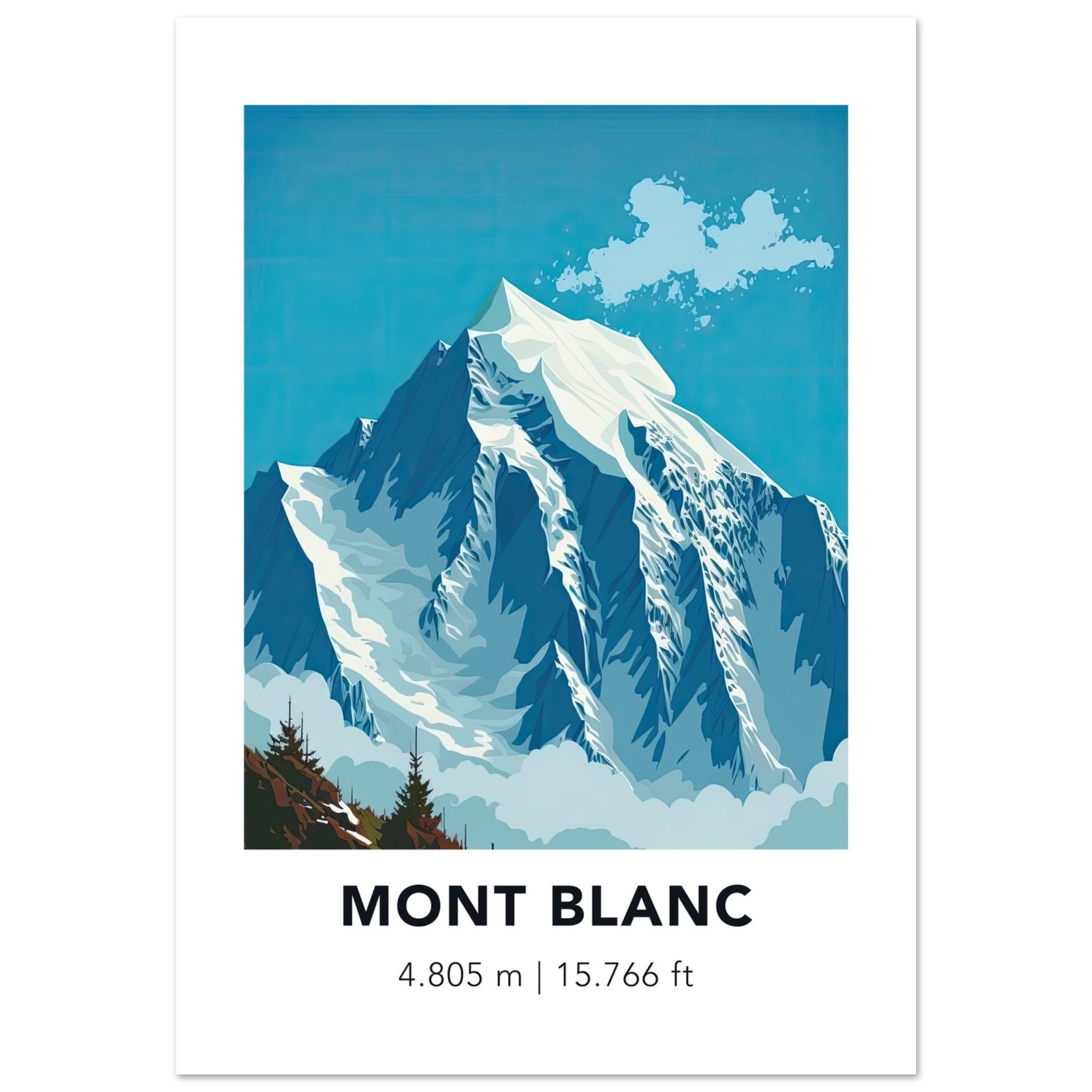 モンブラン山の写真パネル モンブランポスター：アルプス山脈のプリント、旅行用ウォールアート