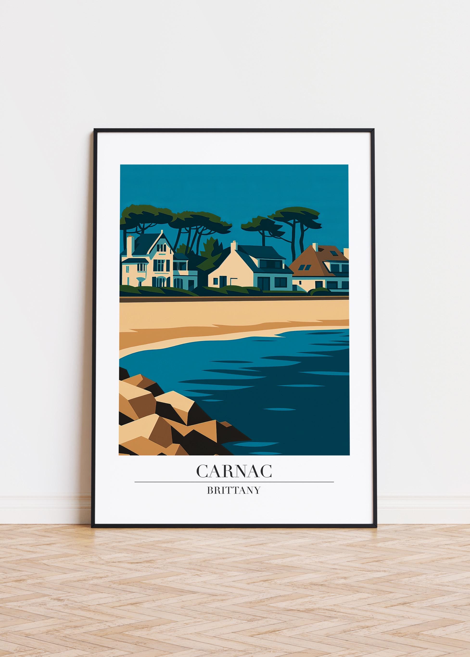 Affiche De Voyage Vintage Carnac - Menhirs Mystiques De Bretagne - 30x40 Cm