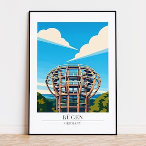 Rügen Germany Poster: Modern Travel Illustration Art