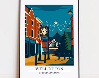 Wellington print : Modern Travel Poster Style Wellington poster