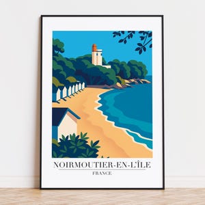 Noirmoutier-en-l’Île poster, Noirmoutier-en-l’Île print, Noirmoutier-en-l’Île illustration, Noirmoutier-en-l’Île art, France poster
