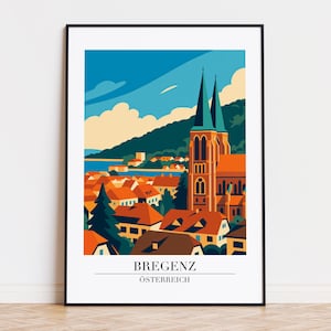 Bregenz poster, Bregenz print, Bregenz illustration, Bregenz art, ÖSTERREICH poster