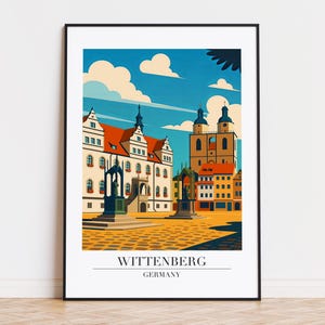 Wittenberg poster, Wittenberg print, Wittenberg illustration art, GERMANY poster