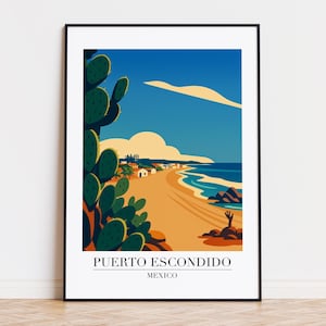 Puerto Escondido poster, Puerto Escondido print, Puerto Escondido illustration, Puerto Escondido art, Puerto Escondido