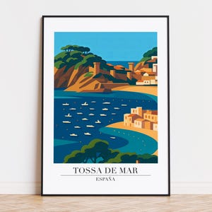 Tossa de Mar Plakat, Tossa de Mar Druck, Tossa de Mar Illustration, Tossa de Mar Kunst, Tossa de Mar Spanien Plakat