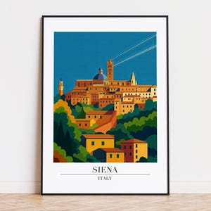 Siena poster, Siena print, Siena illustration, Siena art, Siena Italy