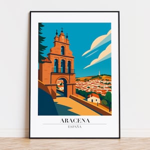 Aracena poster, Aracena print, Aracena illustration, Aracena art, Aracena Spain poster