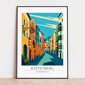 Rattenberg poster, Rattenberg print, Rattenberg illustration, Rattenberg art, ÖSTERREICH poster