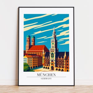 München poster, Munich print, München illustration art, GERMANY poster