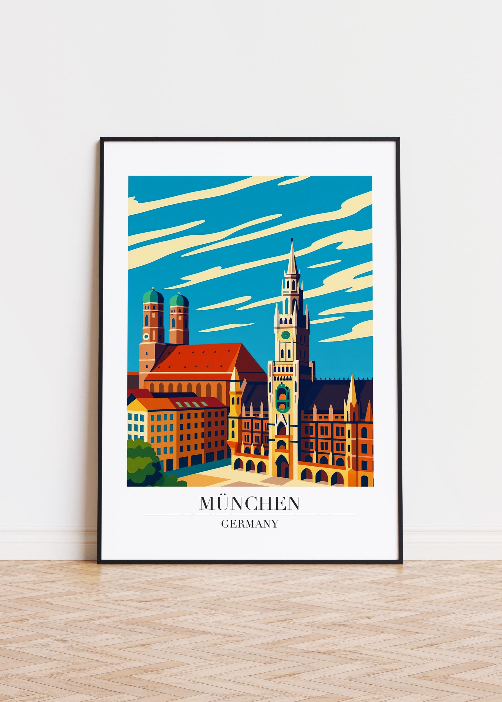 Munich Poster: Modern Illustration Art, Germany Print - Etsy New Zealand