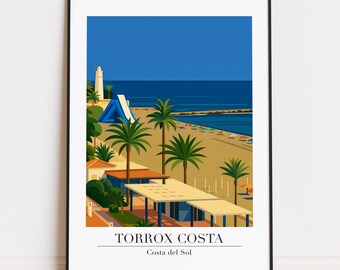 Torrox Costa Poster: Moderner Reise-Kunstdruck, Costa del Sol