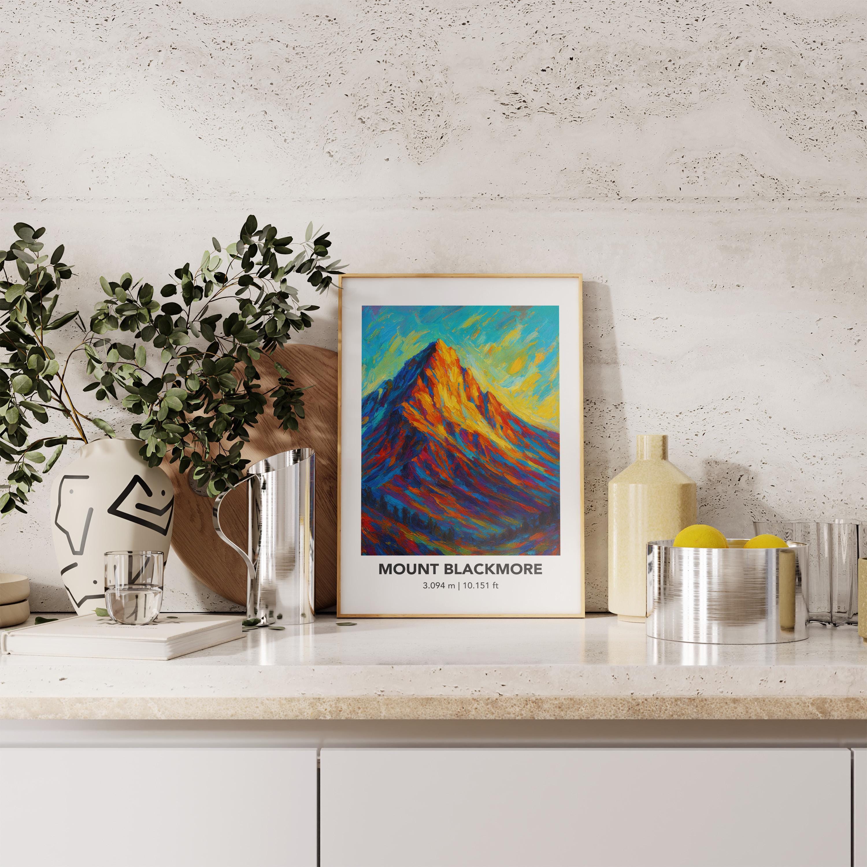Mount Blackmore Poster: Modern Oil Painting Style Mountain Art Print - Etsy