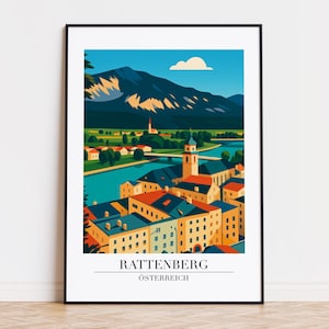 Rattenberg poster, Rattenberg print, Rattenberg illustration, Rattenberg art, ÖSTERREICH poster