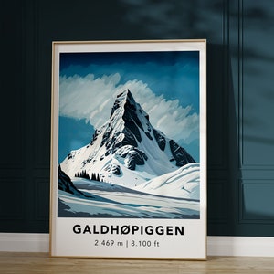 Galdhøpiggen print poster Designed in Germany, printed in 32 countries world wide for fast global shipping image 6