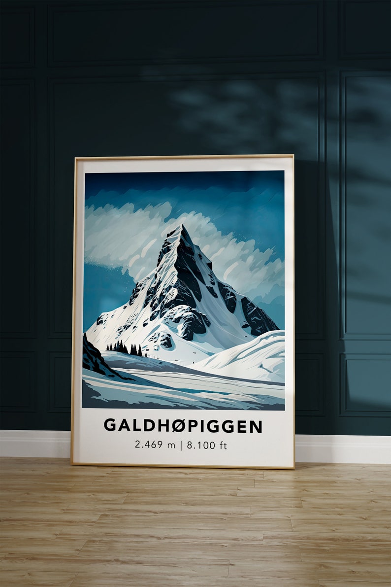 Galdhøpiggen print poster Designed in Germany, printed in 32 countries world wide for fast global shipping image 6