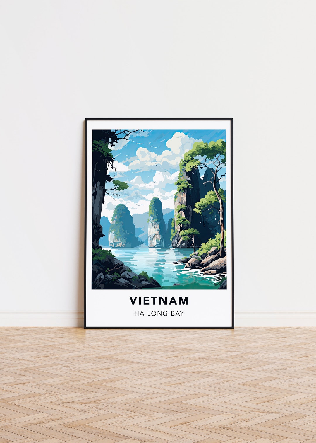 Vietnam Poster Ha Long Bay Print Vietnam Travel Print Wall Art, Vietnam