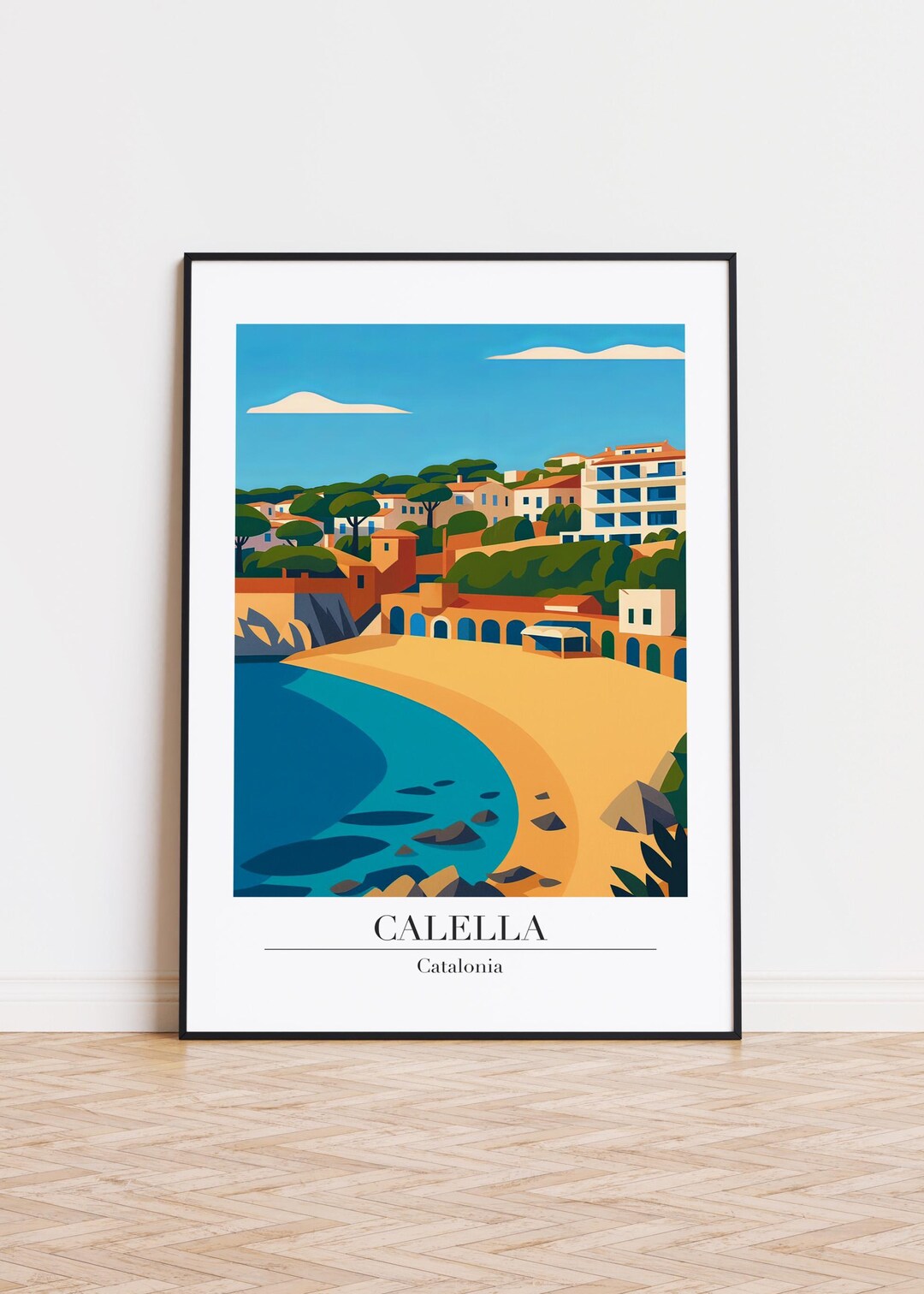 Calella Spain Poster: Modern City Illustration - Etsy