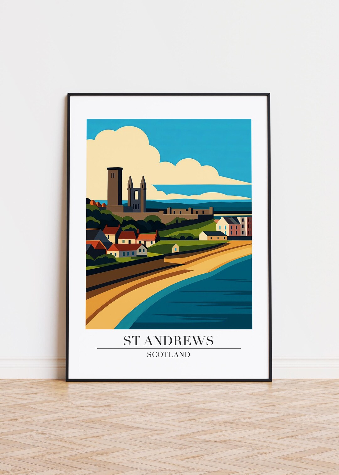 St Andrews Scotland Poster: Modern Travel Art Print - Etsy