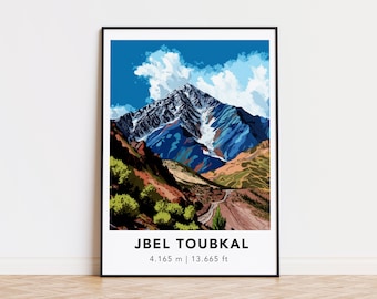 Jbel Toubkal print poster - Designed in Germany, printed in 32 countries world wide for fast global shipping!