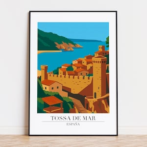 Tossa de Mar Plakat, Tossa de Mar Druck, Tossa de Mar Illustration, Tossa de Mar Kunst, Tossa de Mar Spanien Plakat