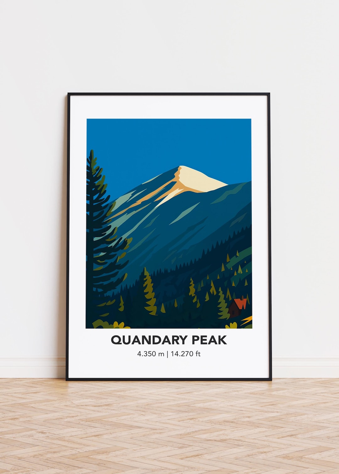 Quandary Peak Poster: Colorado Mountain Illustration Art - Etsy