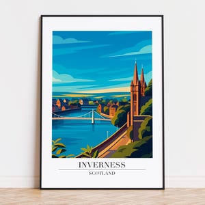Inverness poster, Inverness print, Inverness illustration, Inverness art, Scotland poster